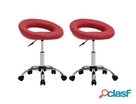 Conjunto de 2 Sillas de Comedor VIDAXL Giratórias (Rojo -