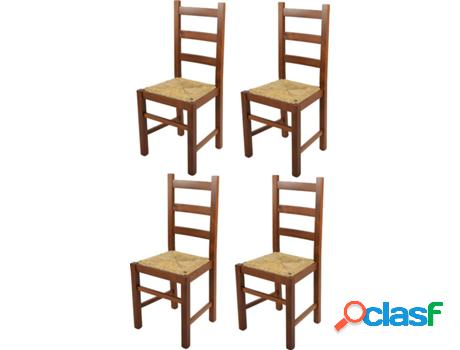 Conjunto de 4 Sillas T M C S Rustica (Marrón Nuez Claro -