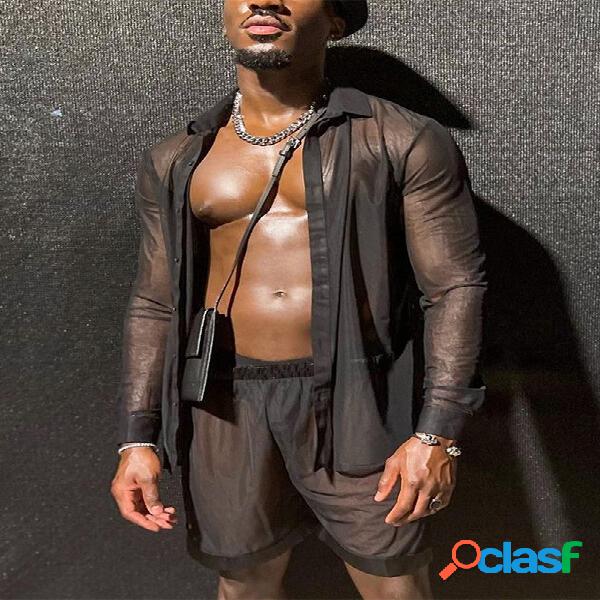 Conjunto de dos piezas transparente para hombre