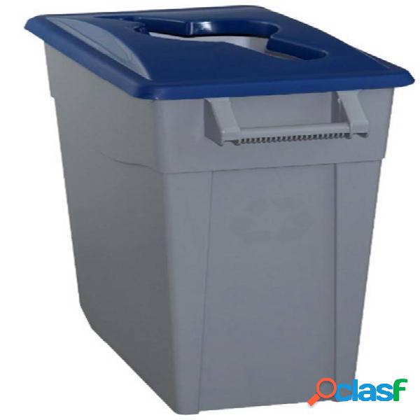 Contenedor de reciclaje con tapa azul Denox