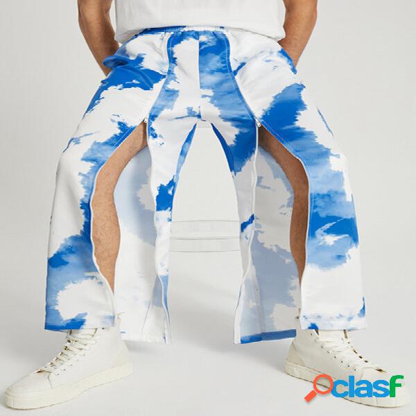 Cremallera teñida anudada para hombre Diseño Pantalones