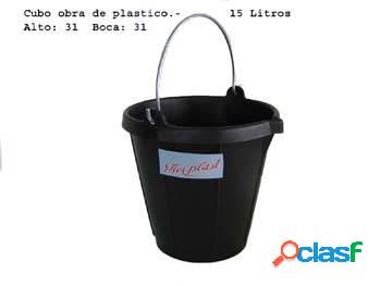 Cubo Construccion Obra 15Lt Plastico Negro Fielplast Fiel