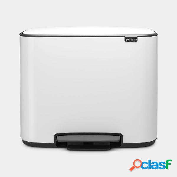 Cubo de basura Brabantia Bo Pedal Bin Blanco 11+23L