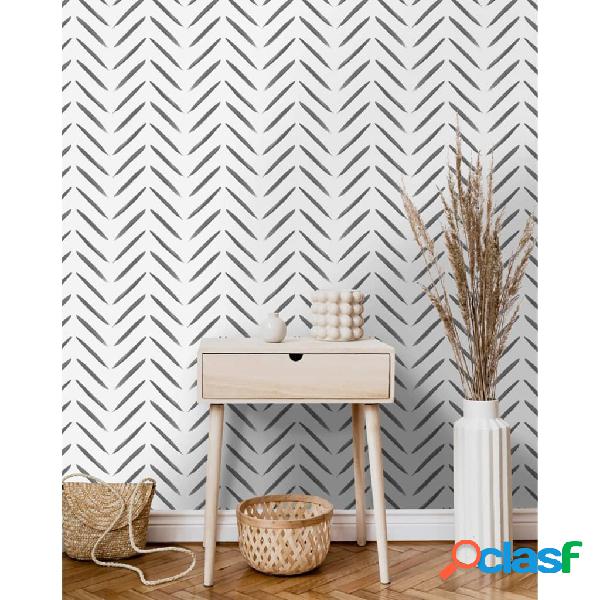 DUTCH WALLCOVERINGS Papel pintado Chevron blanco y negro