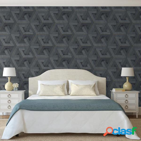 DUTCH WALLCOVERINGS Papel pintado Onyx gris antracita y