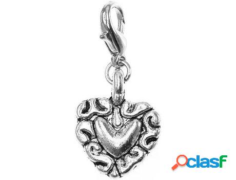 Dije SC_CRYSTAL Corazón (bañado a rodio - 17 mm x 13 mm)