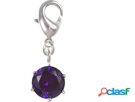 Dije SC_CRYSTAL (bañado a rodio - Morado - 7mm x 7mm)