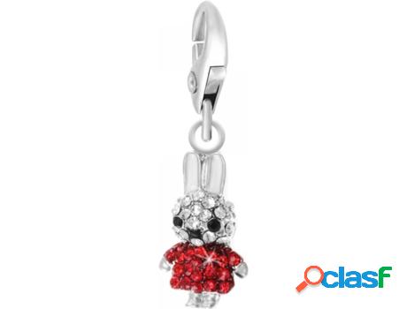 Dije SC_CRYSTAL (bañado a rodio - Rojo - 18 mm x 10 mm)