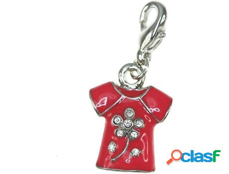 Dije SC_CRYSTAL (bañado a rodio - Rojo - 18 mm x 14 mm)