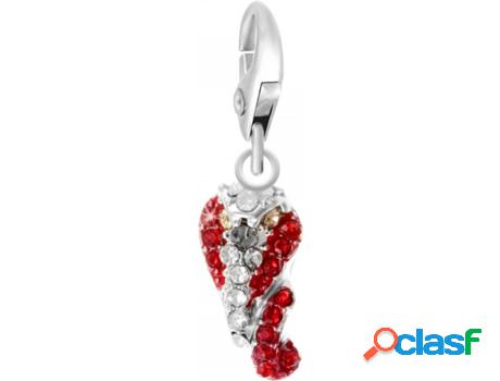 Dije SC_CRYSTAL (bañado a rodio - Rojo - 18 mm x 8mm)