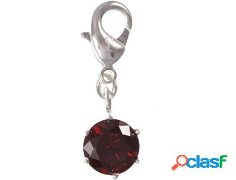 Dije SC_CRYSTAL (bañado a rodio - Rojo - 7mm x 7mm)