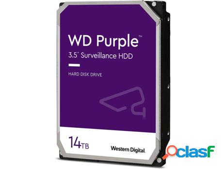 Disco Interno HDD WESTERN DIGITAL WD Purple (14 TB - SATA)