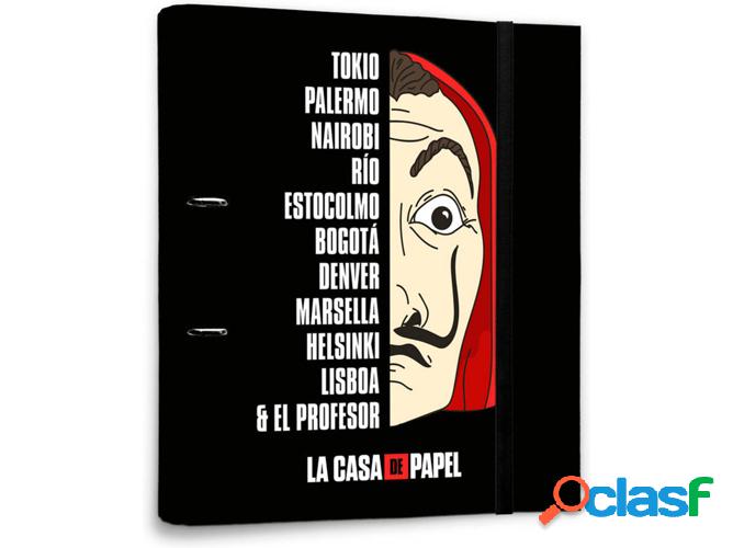Dossier LA CASA DE PAPEL Premium (Negro - 2 Anillos)
