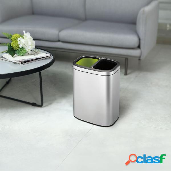 EKO Cubo de basura abierto OLI-Cube 2x10 L plateado mate