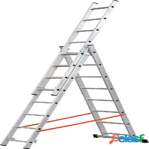 Escalera de aluminio profesional triple combinada 3x7