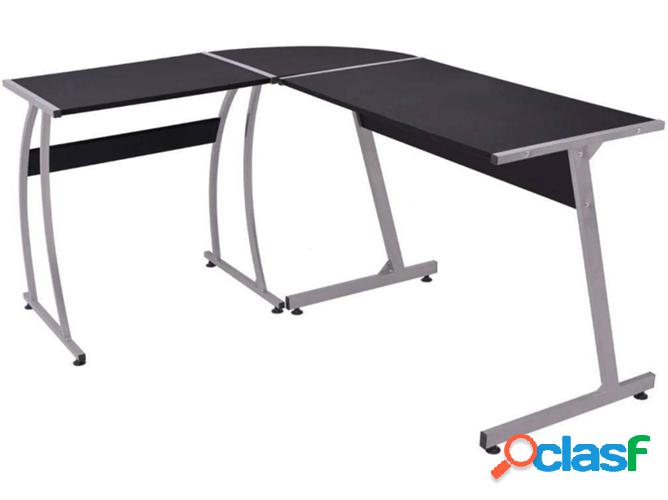 Escritorio VIDAXL Forma L Negro