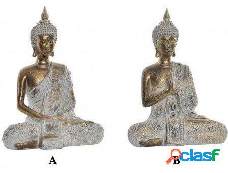 Figura HOGAR Y MÁS Buda De Resina Decorativa Buda Dorado