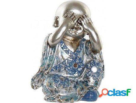 Figura HOGAR Y MÁS Decorativa De Buda Buda Plata Y Azul
