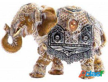 Figura HOGAR Y MÁS Elefante Con Gema De Resina (15x6x10 cm)