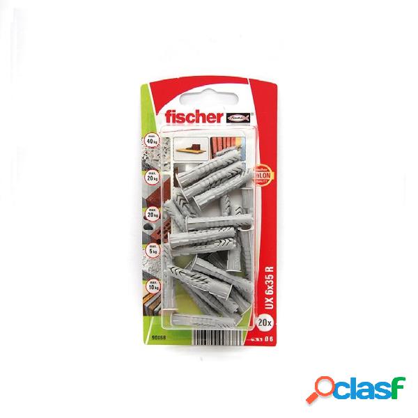 Fischer UX 6x35 RK NV 20 Tacos con reborde