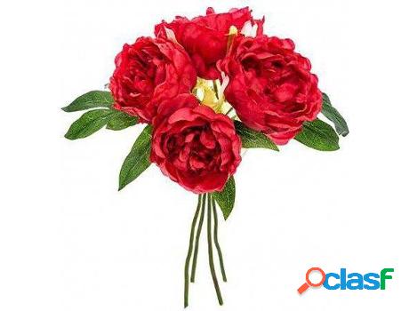 Flor HOGAR Y MÁS Peonia Ramo (poliester)