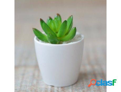 Flor HOGAR Y MÁS Planta Cactu Artificial Verde Con Maceta