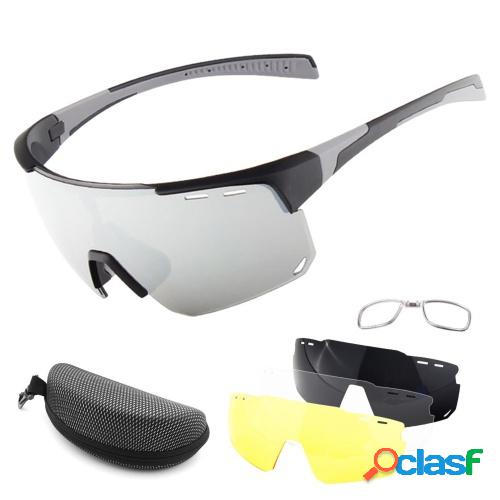 Gafas de ciclismo con 3 lentes intercambiables UV400 Gafas