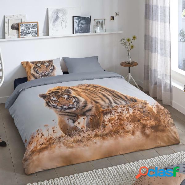 Good Morning Funda de edredón TIGER 240x200/220 cm