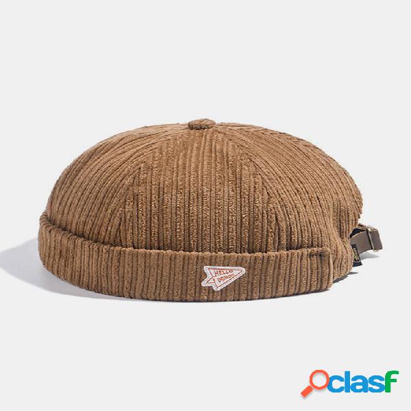 Gorra unisex de pana, color sólido, con letras, de tela,
