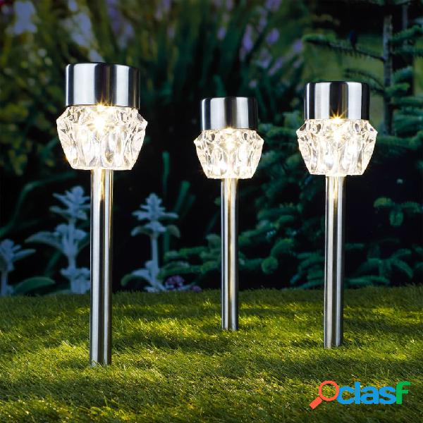 HI Focos LED solares con estacas para caminos LED 3 unidades