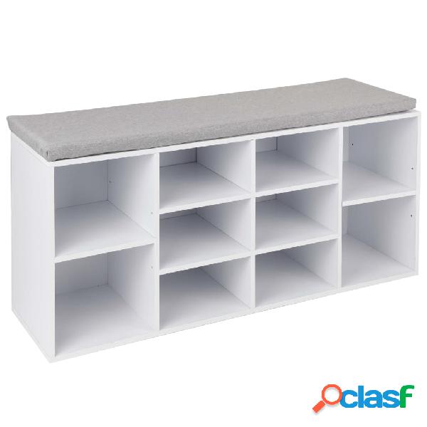 HI Mueble banco zapatero con cojín 48 cm