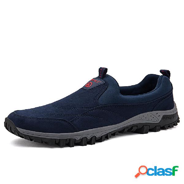 Hombre Ante antideslizante al aire libre Soft Zapatillas de