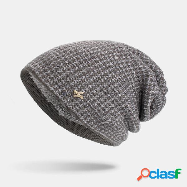 Hombre Invierno Plus Velvet Plaid Patrón al aire libre
