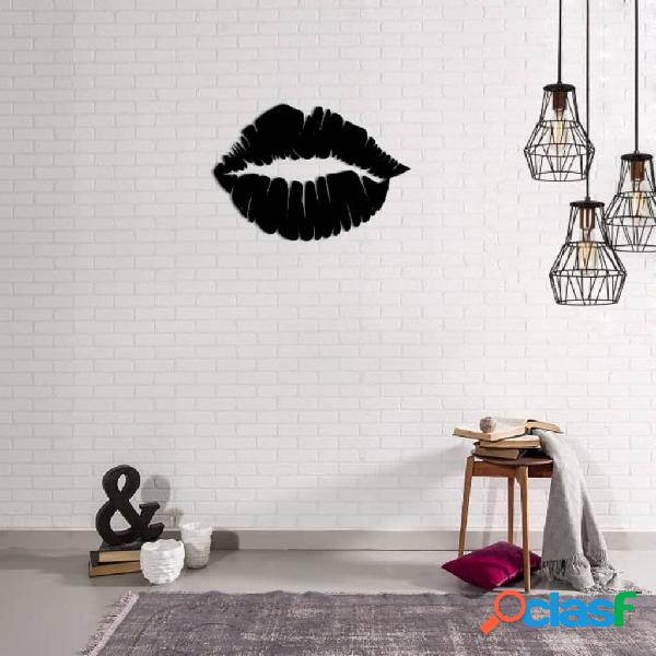 Homemania Adorno de pared Kiss acero negro 48x33 cm