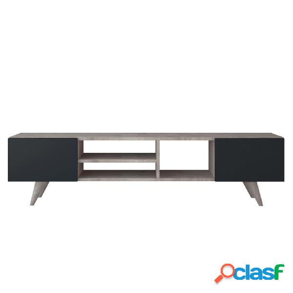 Homemania Mueble para TV Dore negro y nogal 160x29,7x40,6 cm
