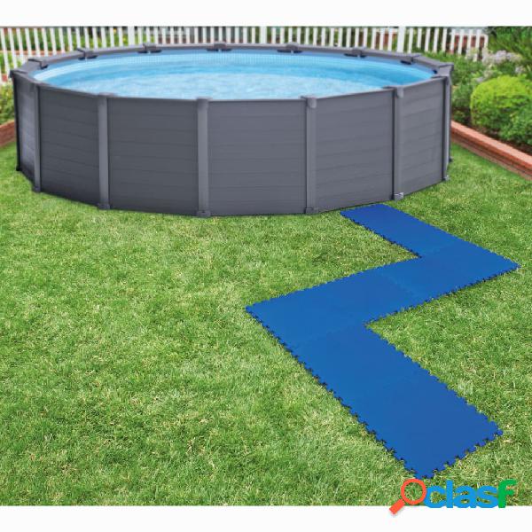 INTEX Bestway Protectores de suelo de piscina 8 piezas azul