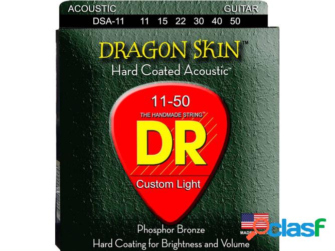 Juego de Cuerdas Guitarra Acústica DR DSA-11 Dragon Skin