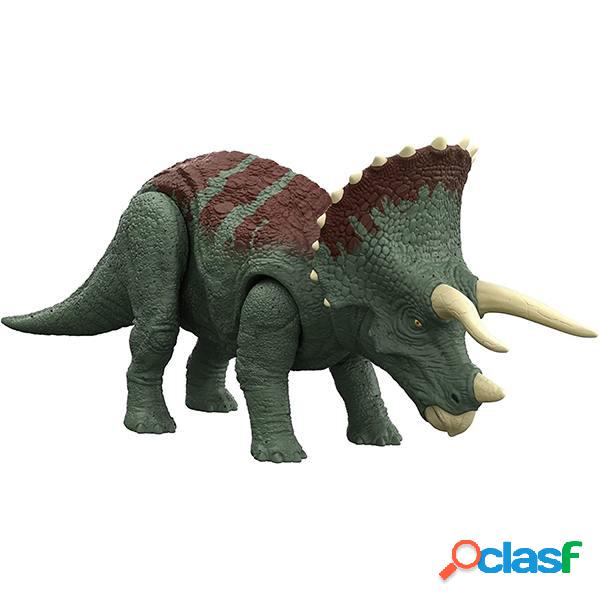 Jurassic World Figura Dinosaurio Triceratops Ruge y Golpea