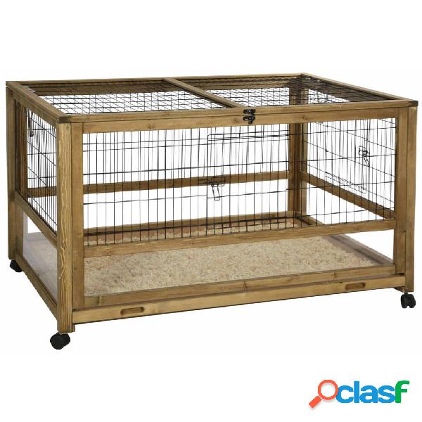 Kerbl Jaula de animales para uso interior madera marrón