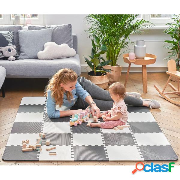 Kinderkraft Alfombra para juegos puzzle LUNO blanco y negro