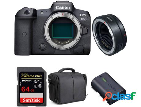 Kit Cámara Mirrorless, Adaptador y Accesorios CANON EOS R5