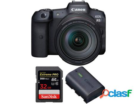 Kit Cámara Mirrorless, Objectivo y Accesorios CANON EOS R5