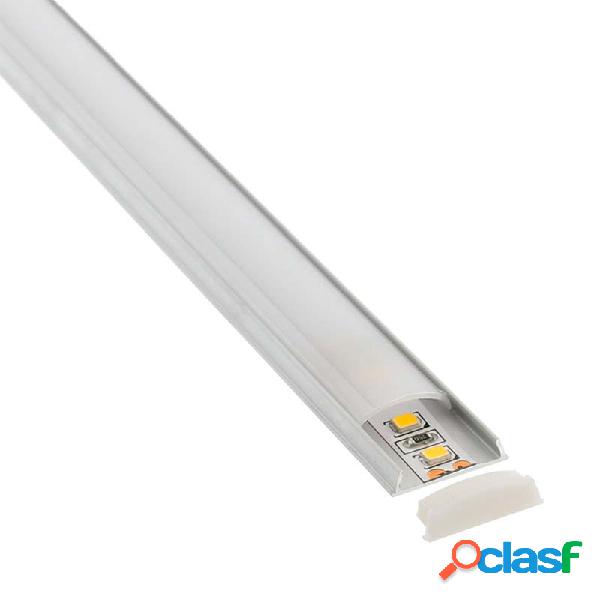 Kit - perfil aluminio flexible flex para tiras led 2 metros