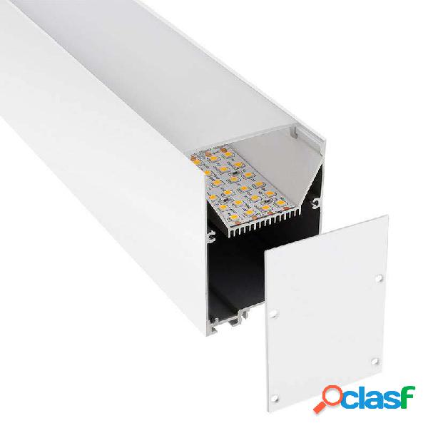 Kit - perfil aluminio serk para tiras led 1 metro blanco