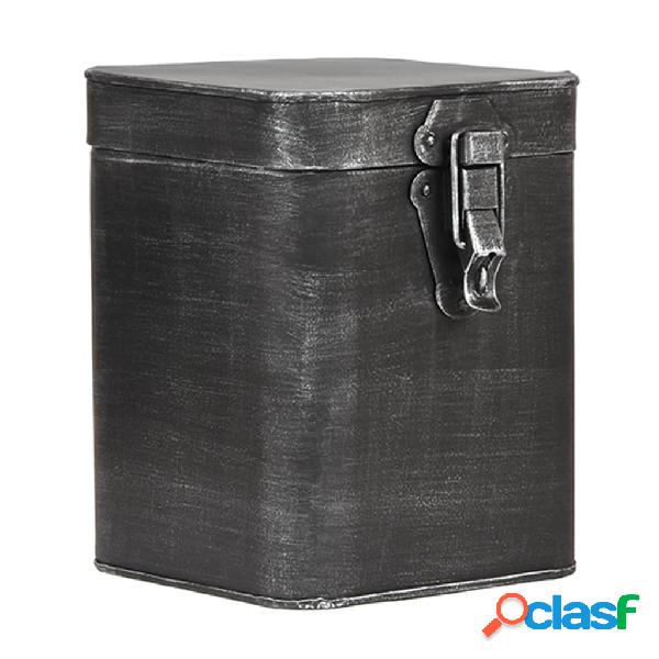 LABEL51 Caja de almacenaje negro envejecido L 15x16x19 cm