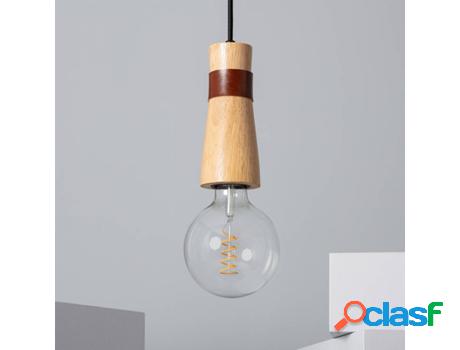 Lámpara de Suspensión LEDKIA Barsella (Madera - E27 - 60