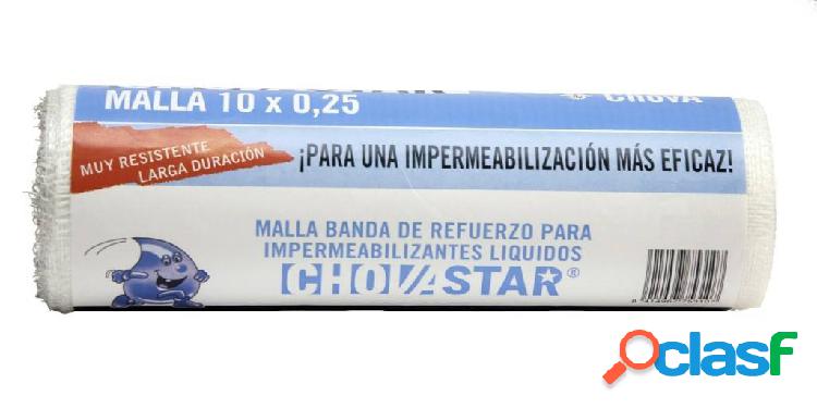 Malla Impermeabilizacion Fibra Vidrio Refuerzo 10X0,25Mt