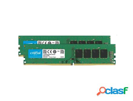 Memoria RAM DDR4 CRUCIAL (2 x 8 GB - 3200 MHz - Verde)