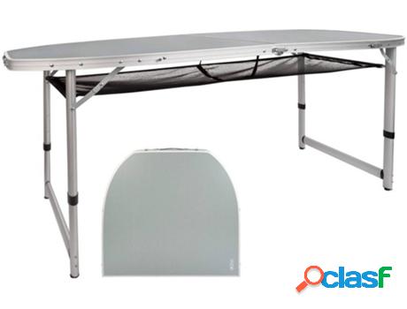 Mesa Plegable AKTIVE Camping con Red (Gris - Aluminio -