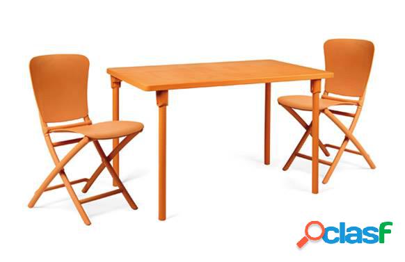 Mesa Resina Zic-Zac+2Sillas Classic Naranja